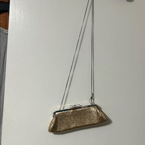 Kate Landry Gold Sequin Chain Clutch